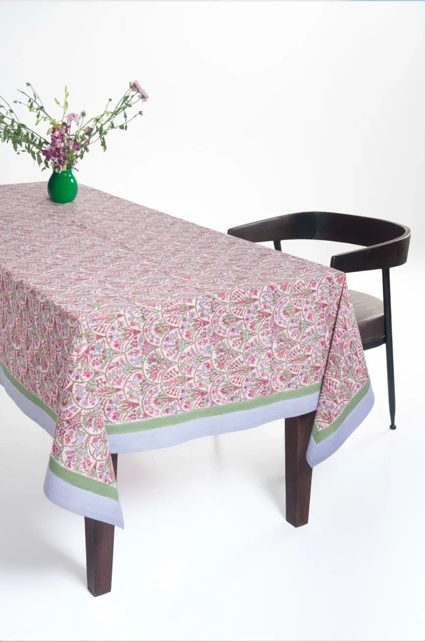 Pink Arch Blockprint Tablecloth - The Mayfair Hall