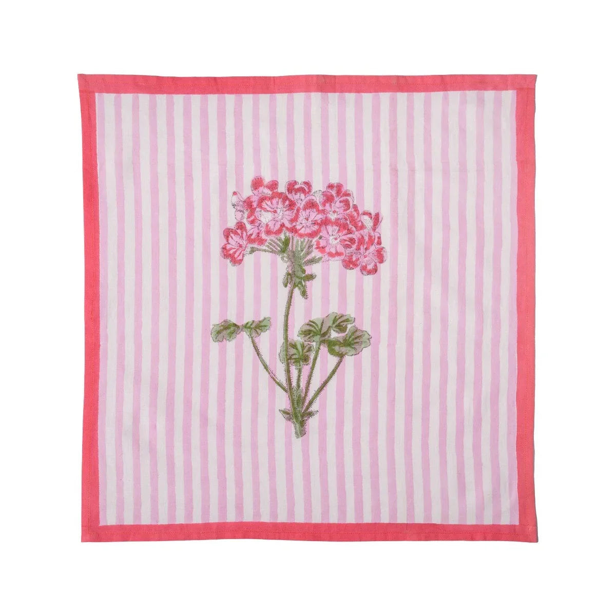 Pink Hydrangea Blockprint Napkins, Set of 4 - The Mayfair Hall