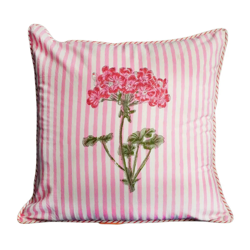 Pink Hydrangea Blockprint Pillow - The Mayfair Hall