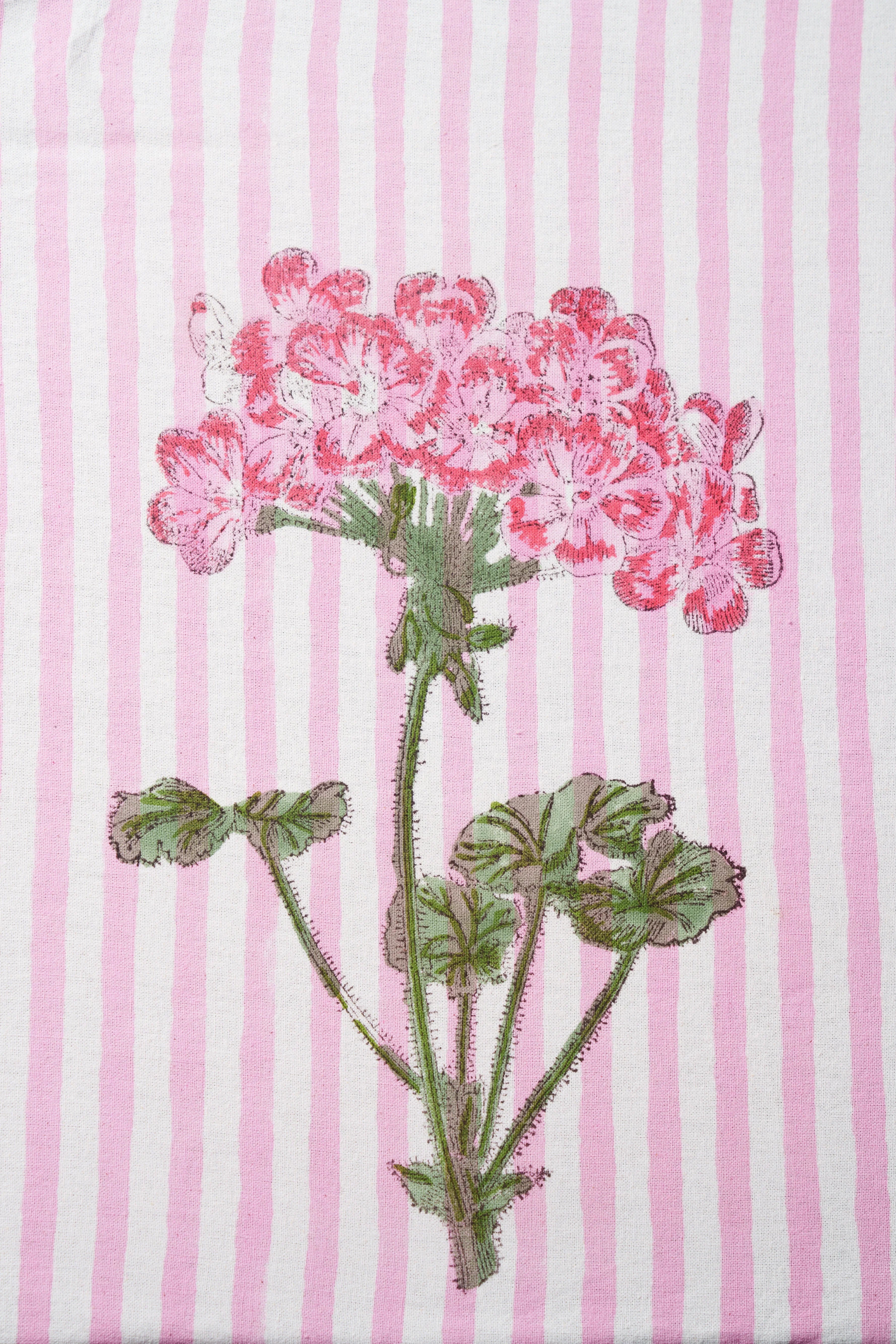 Pink Hydrangea Blockprint Tablecloth - The Mayfair Hall