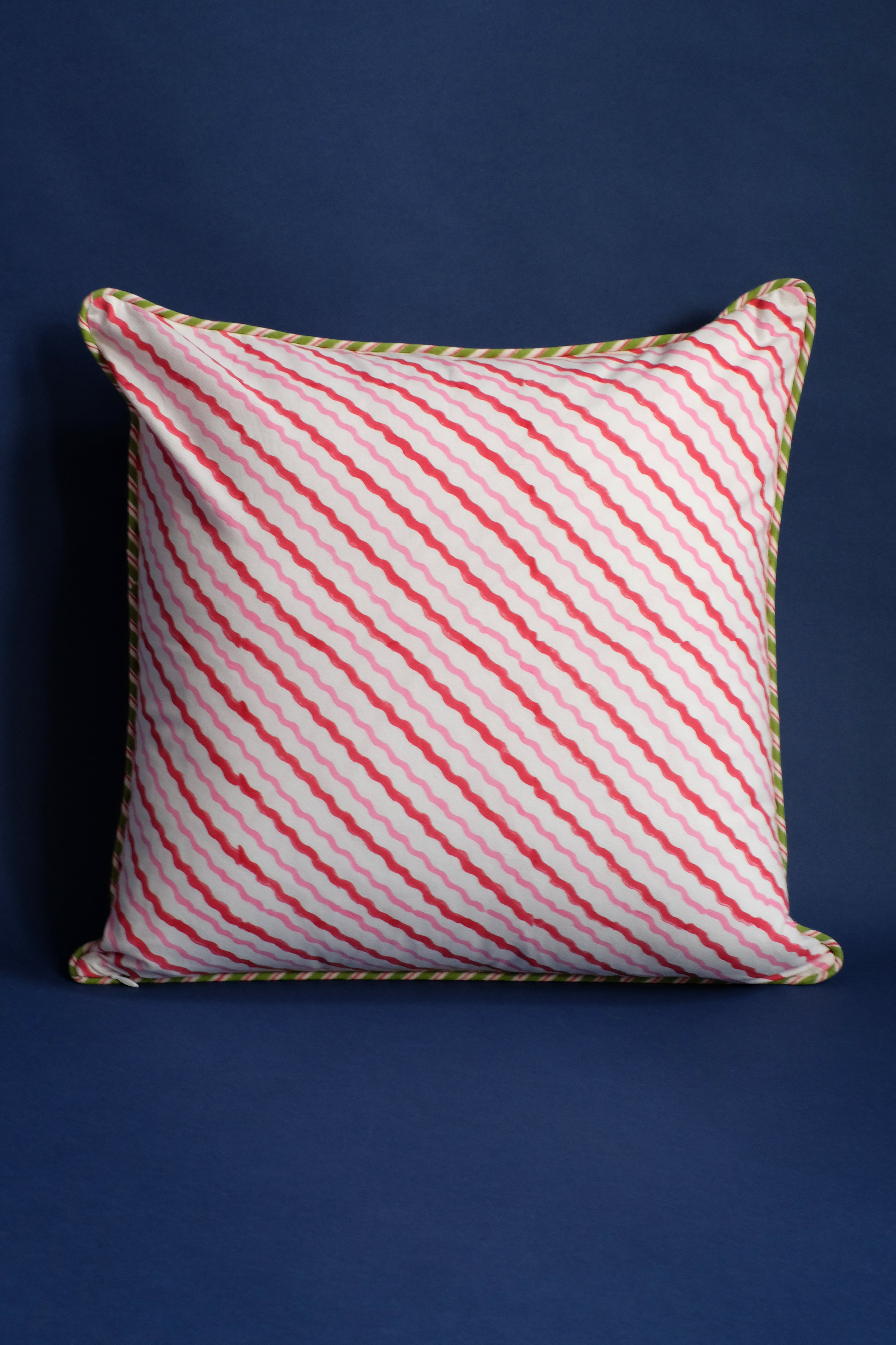 Pink Scallop Flora Blockprint Pillow
