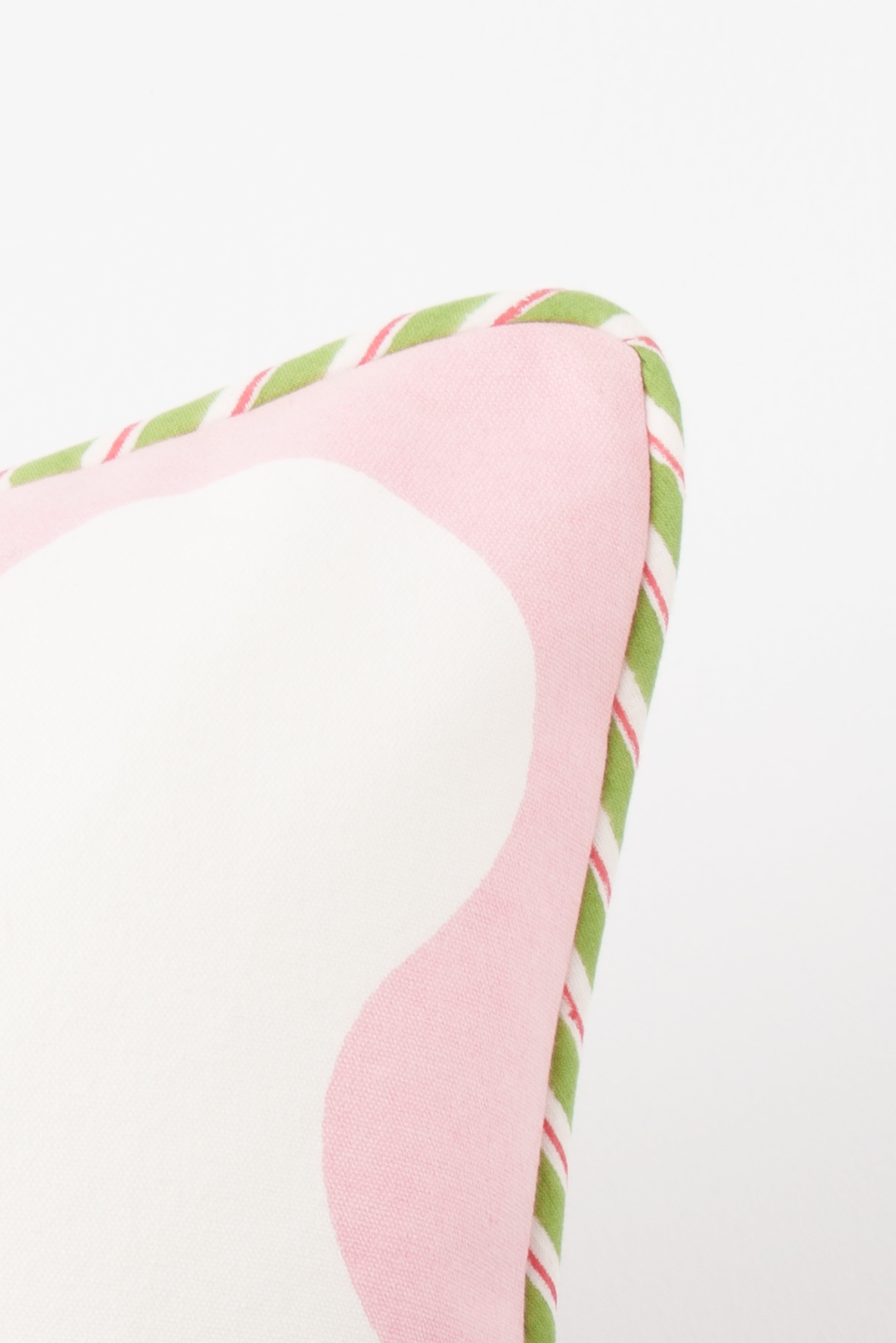 Pink Scallop Flora Blockprint Pillow