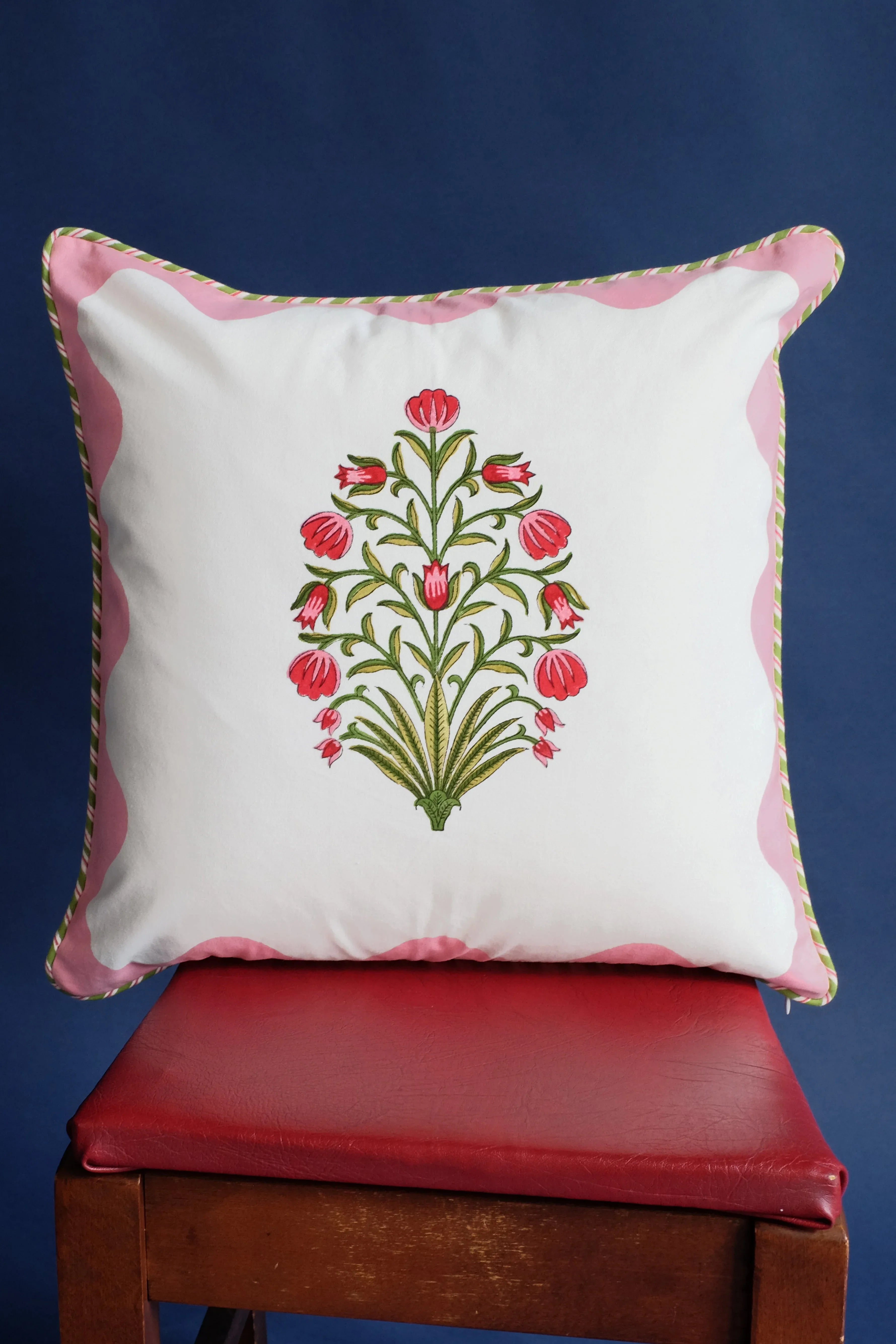 Pink Scallop Flora Pillow - The Mayfair Hall