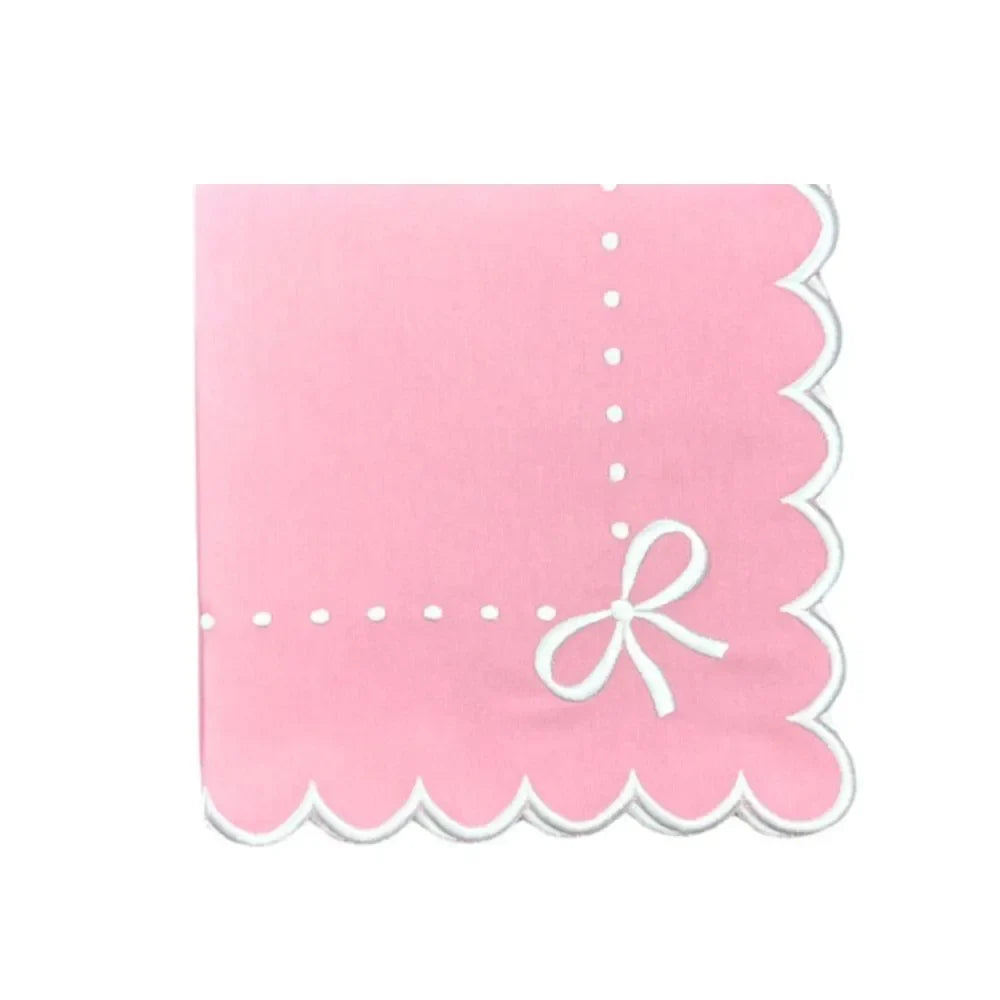 Juliet Bows Cotton Napkin in Pink (Set of 4) - The Mayfair Hall