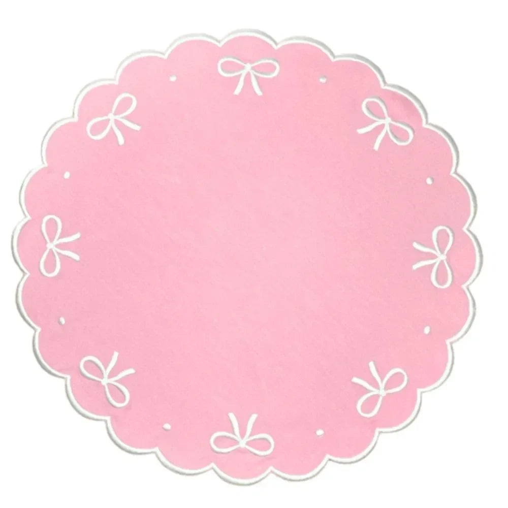 Juliet Bows Cotton Placemat in Pink (Set of 4) - The Mayfair Hall
