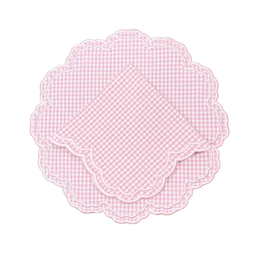 Bettina Napkin - Pink Gingham (Set of 4) - The Mayfair Hall