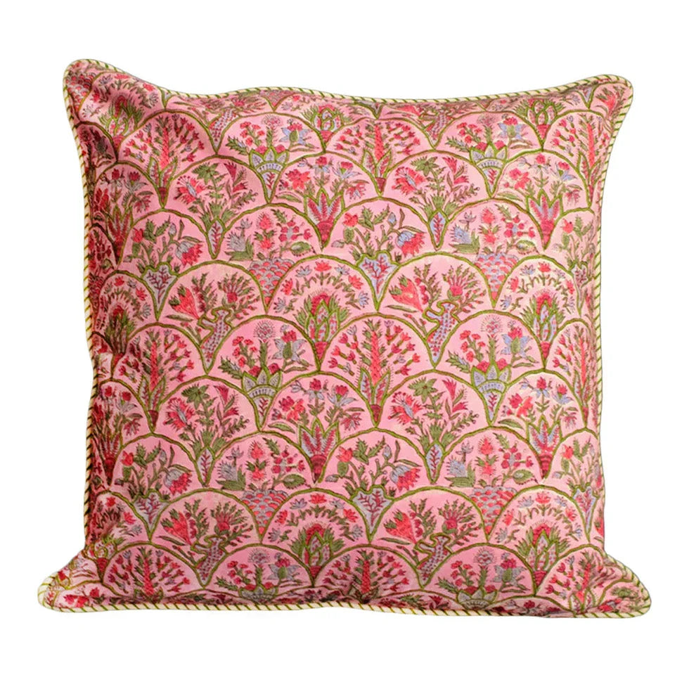Pink Arch Blockprint Pillow - The Mayfair Hall