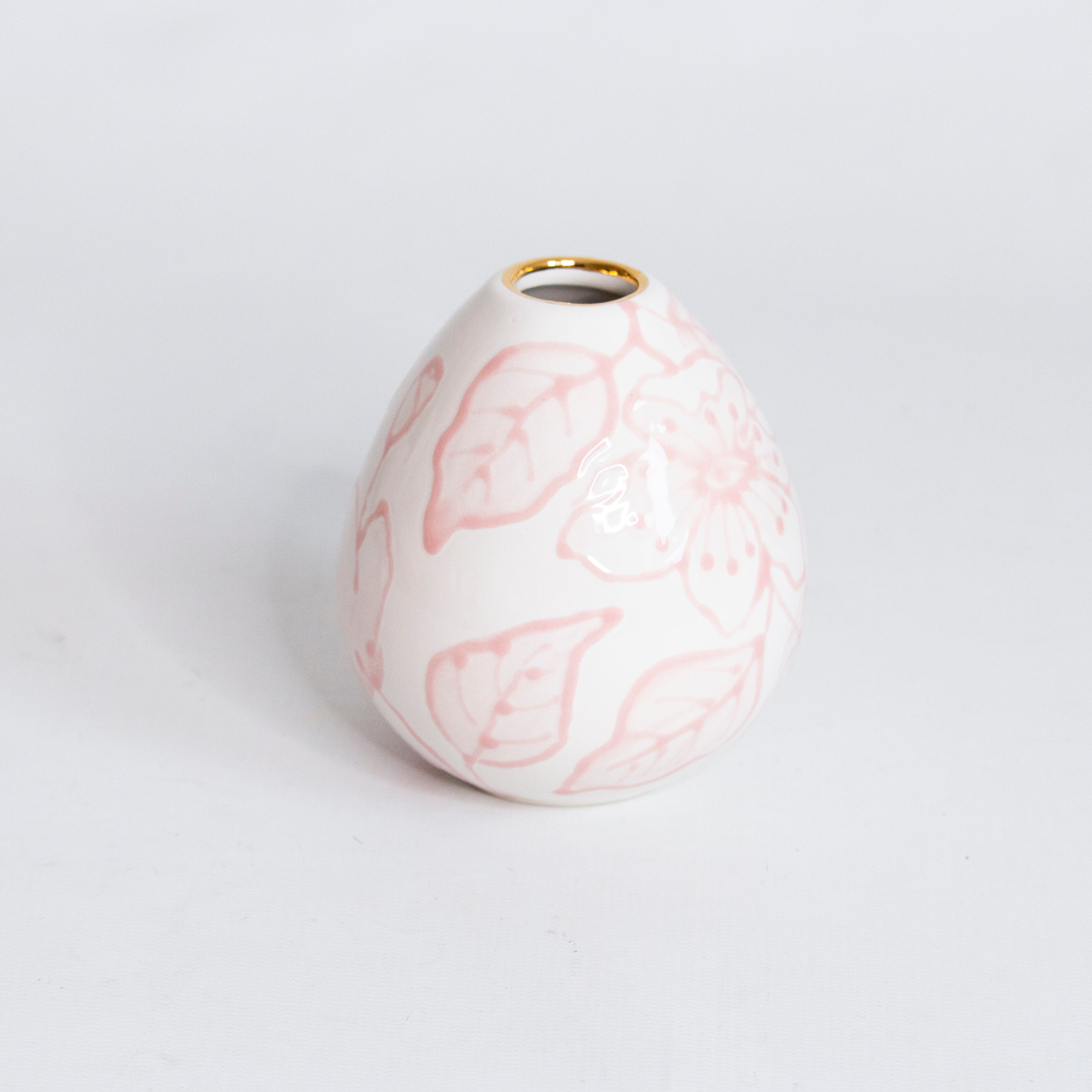 Pink Blossom Chinoiserie Fleur Bud Vases