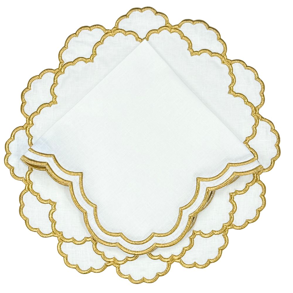 100% Linen - Studio Collection: Lillian Placemat - Gold (Set of 4)