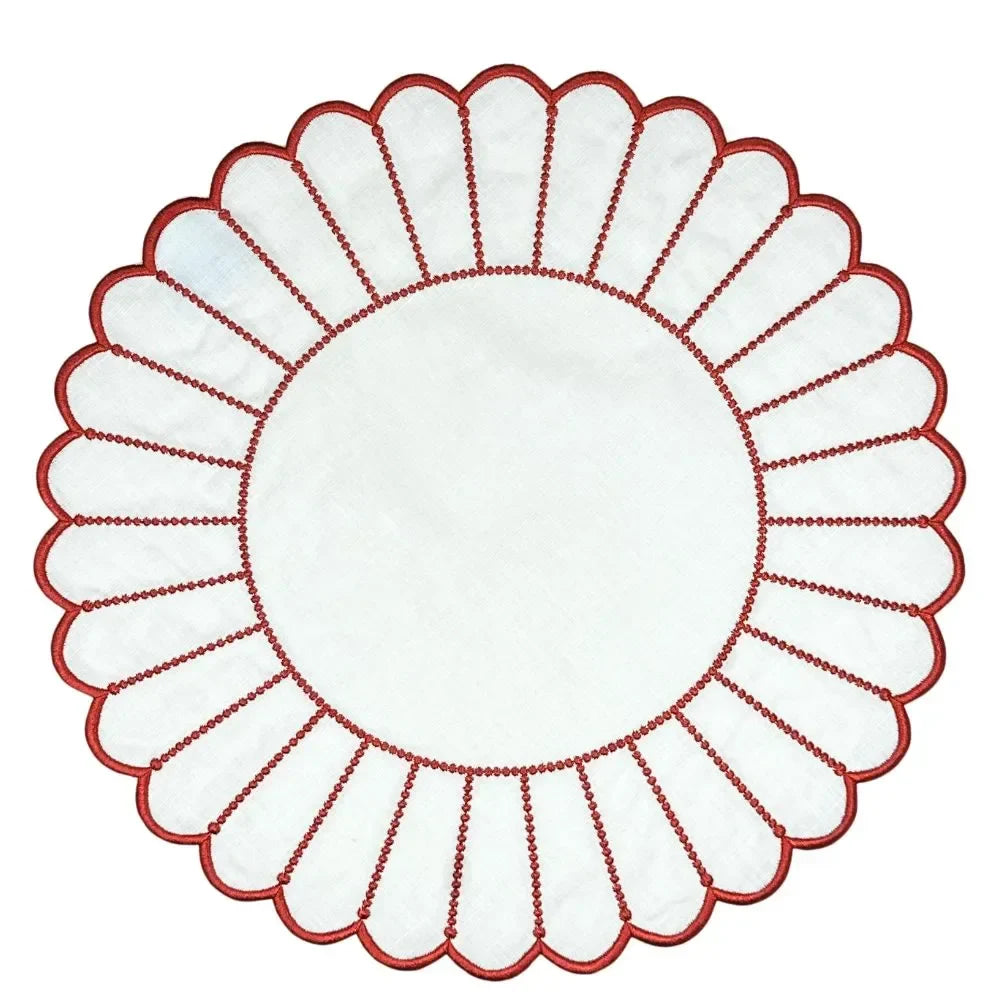 Studio Collection: Pippa Placemat - White/Red (Set of 4) - The Mayfair Hall