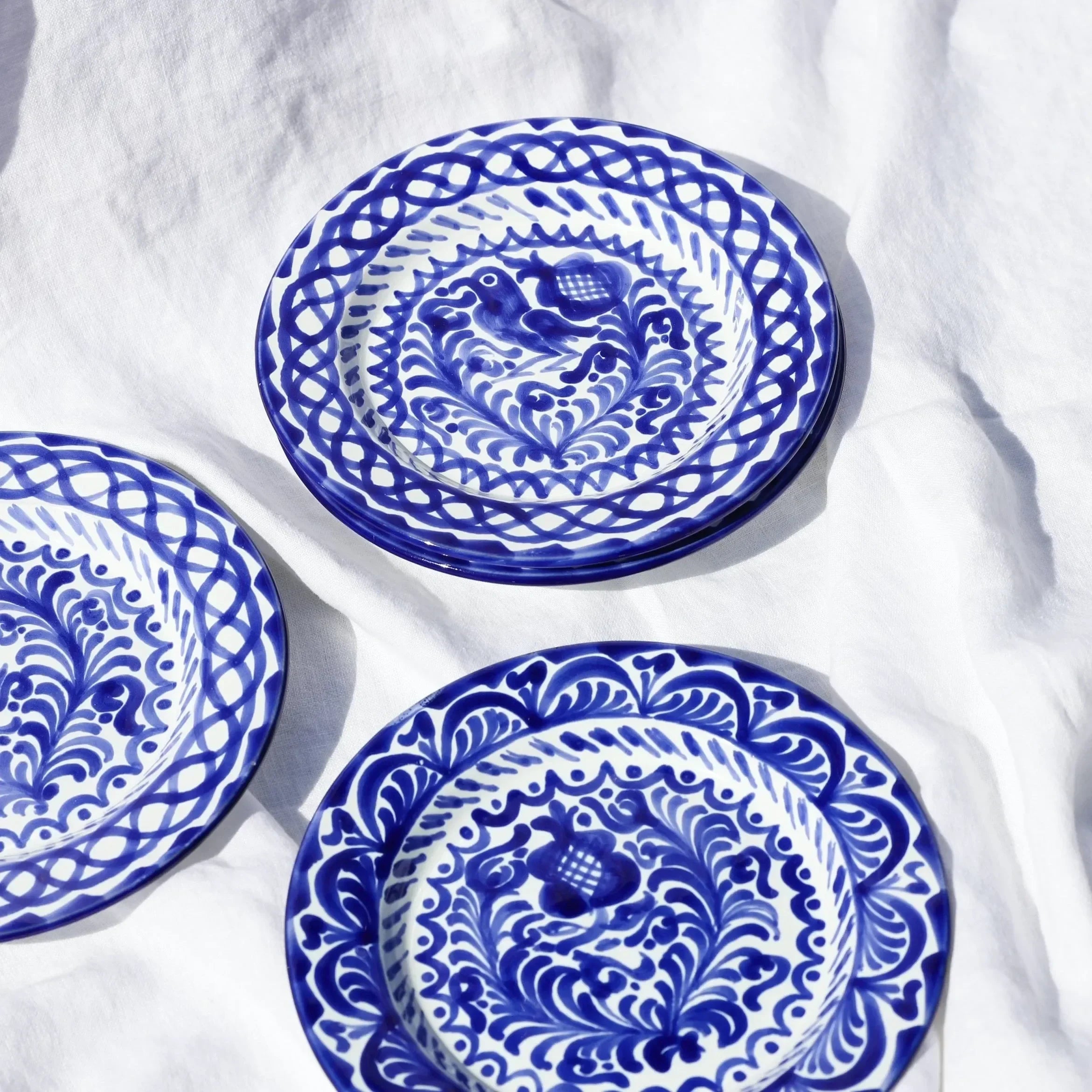 Salad plate with hand painted designs - The Mayfair Hall