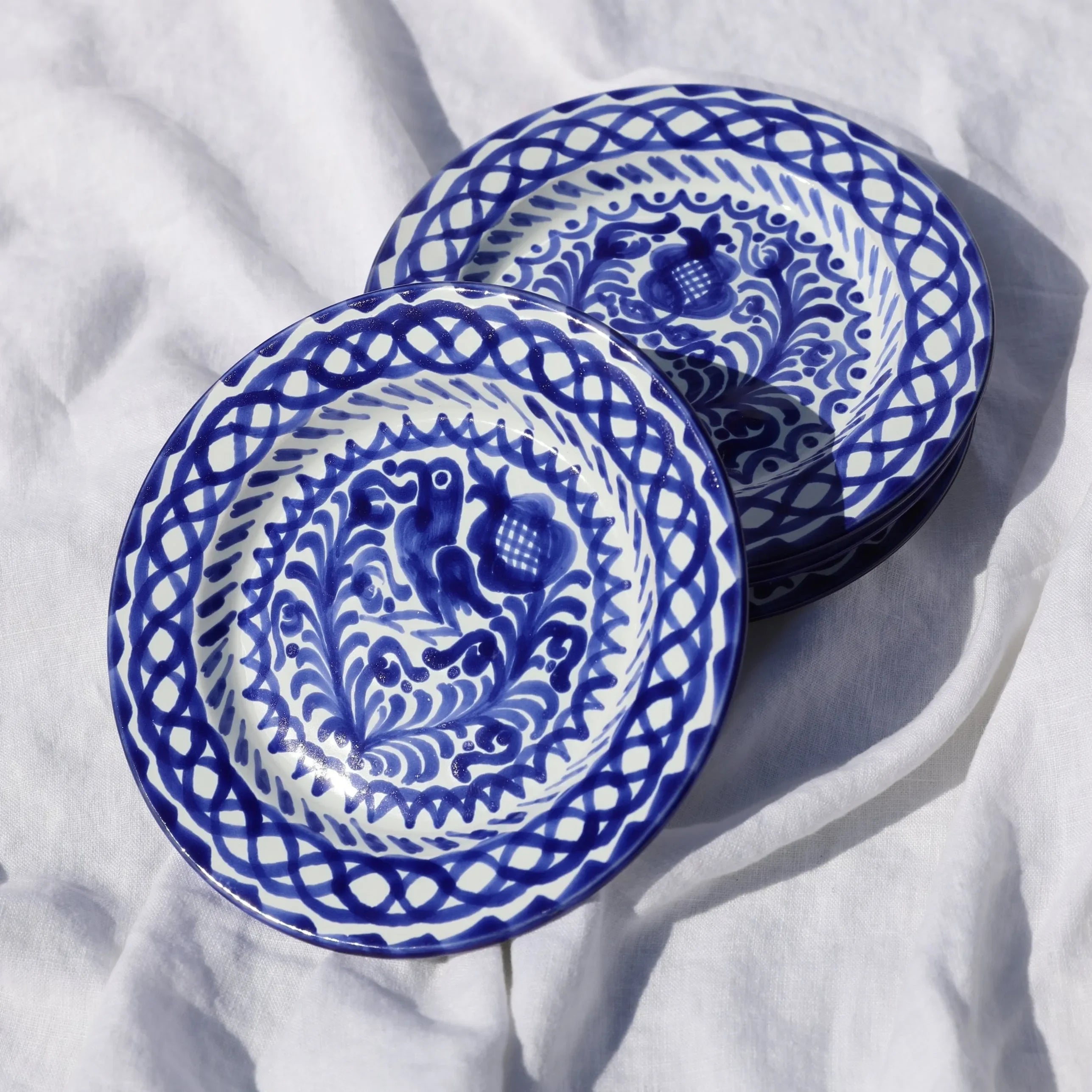 Salad plate with hand painted designs - The Mayfair Hall
