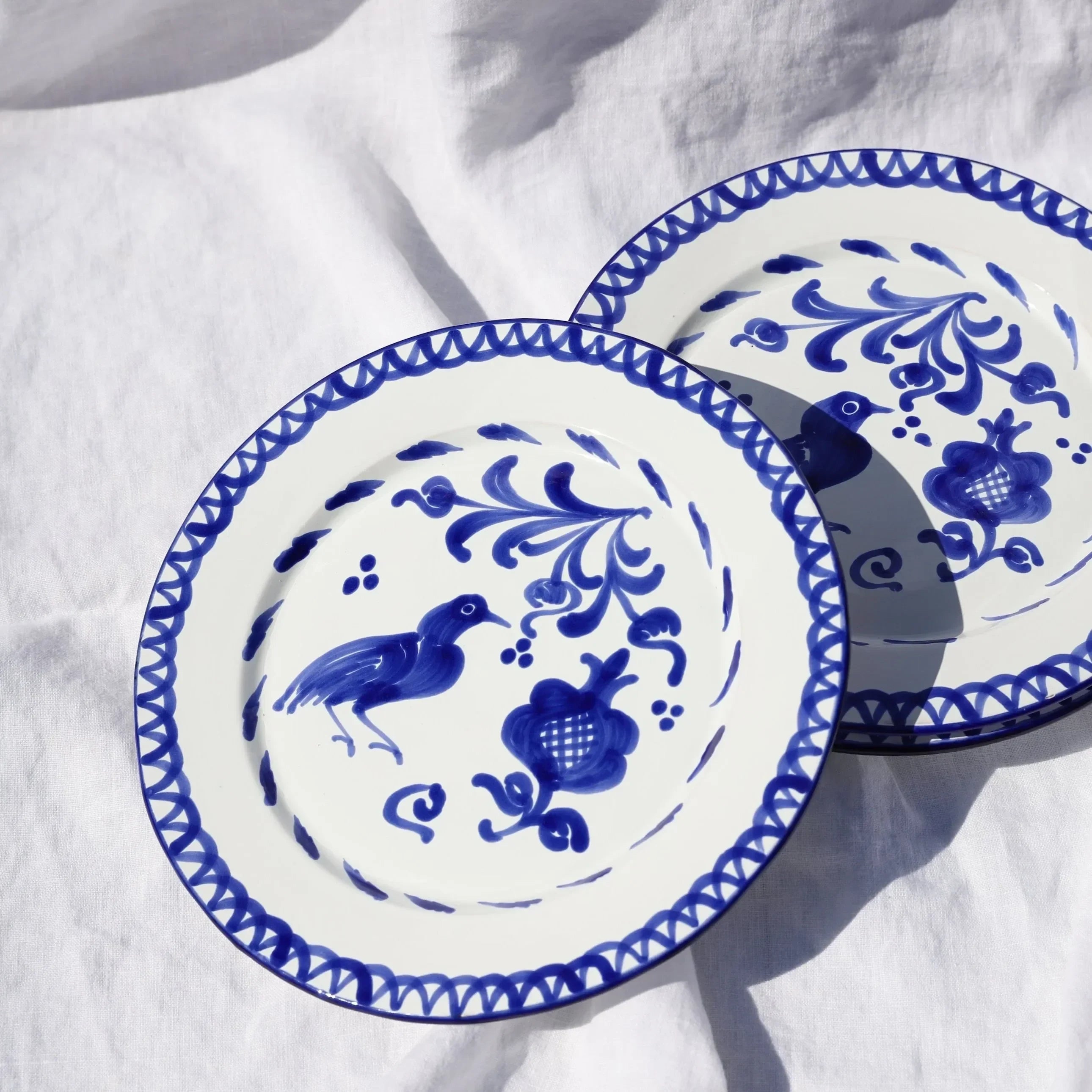 Dinner plate with hand painted designs - The Mayfair Hall
