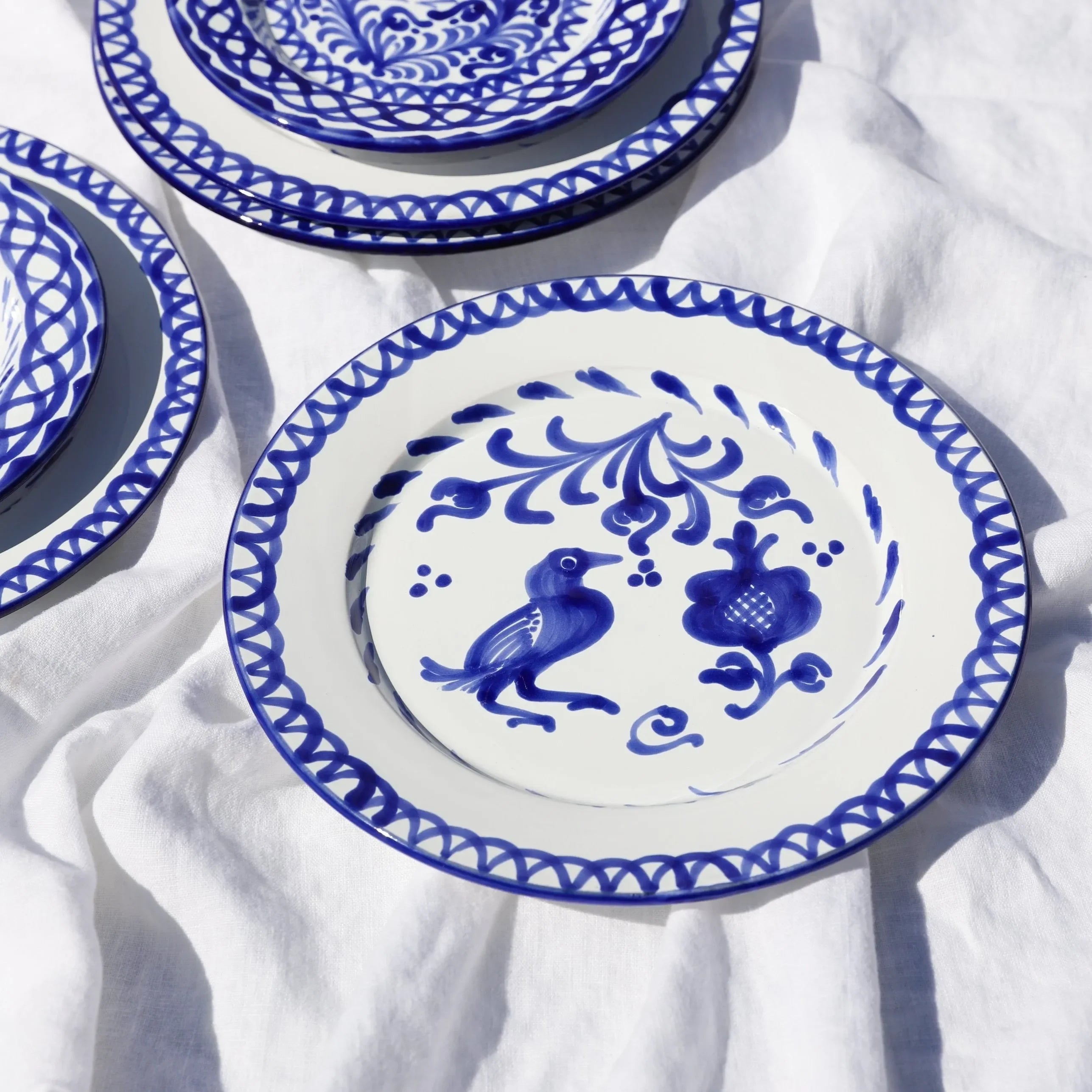 Dinner plate with hand painted designs - The Mayfair Hall