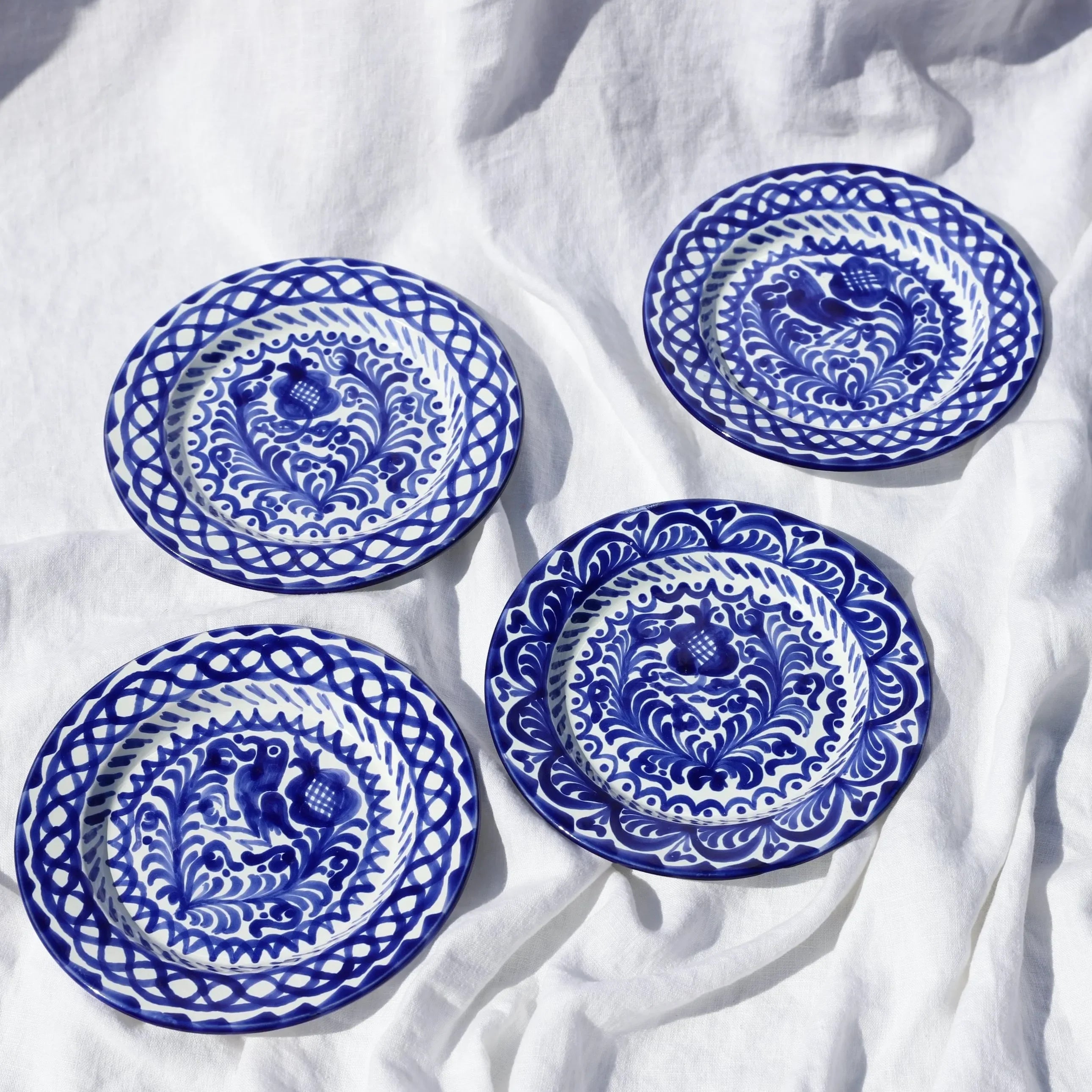 Salad plate with hand painted designs - The Mayfair Hall