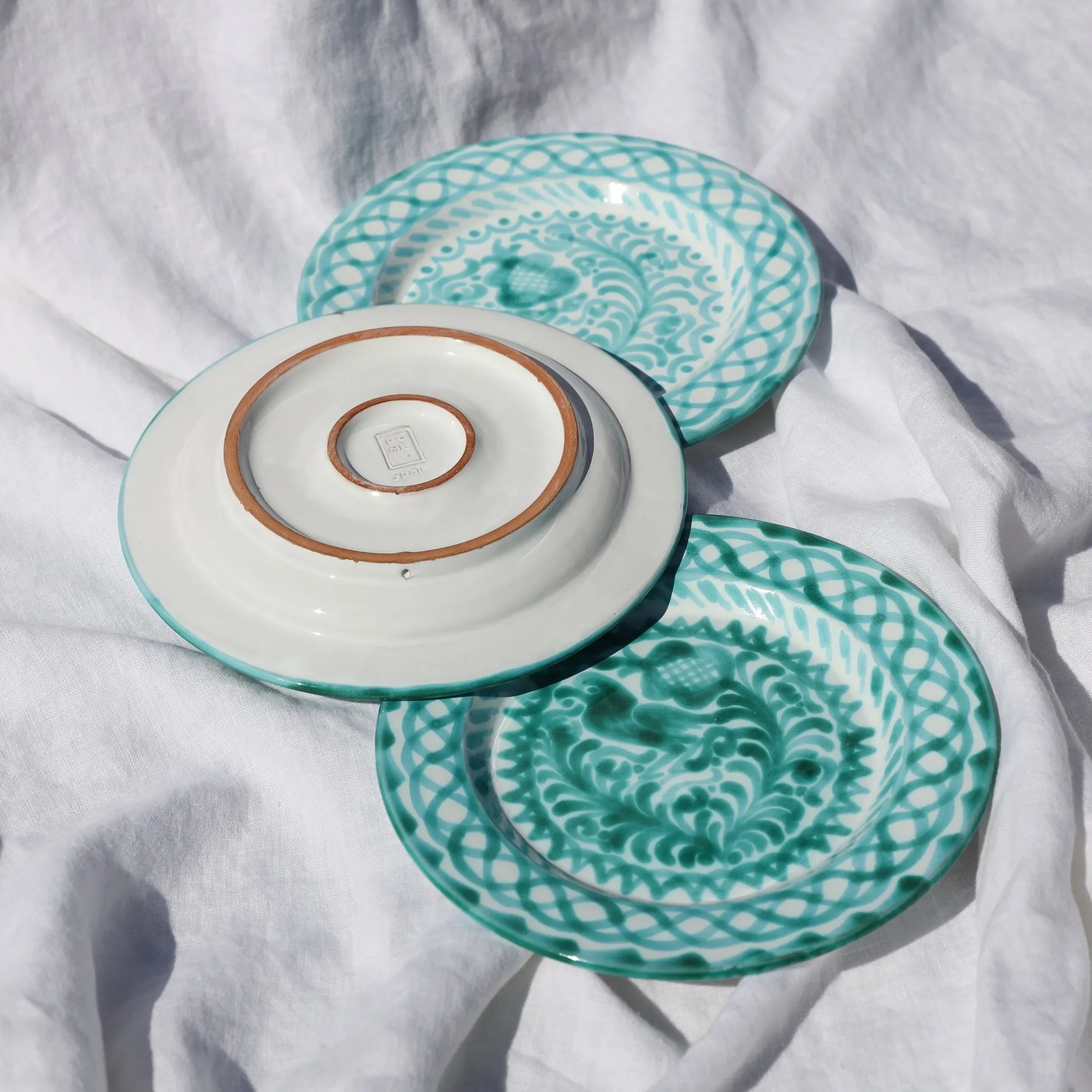 Salad plate with hand painted designs - The Mayfair Hall