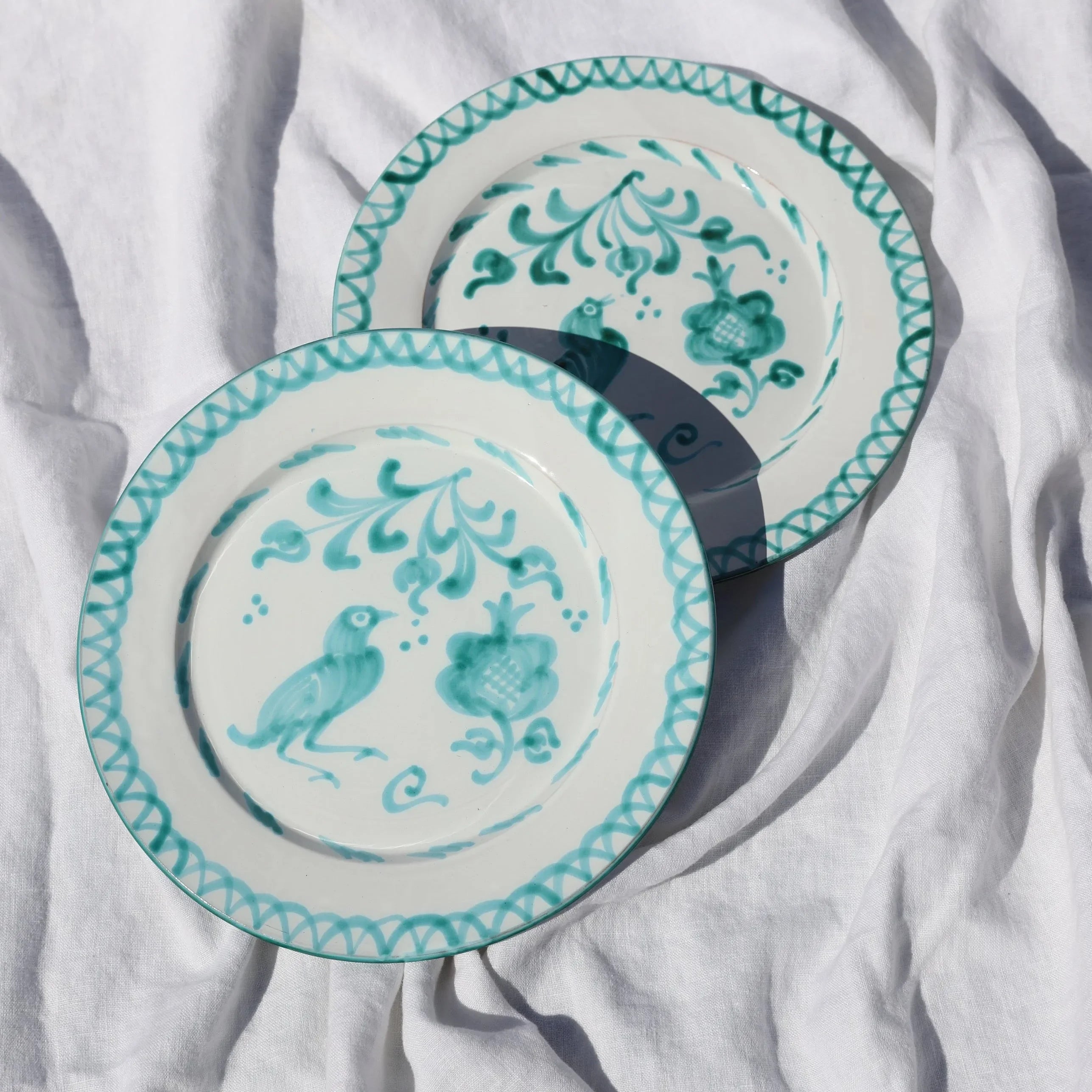 Dinner plate with hand painted designs - The Mayfair Hall