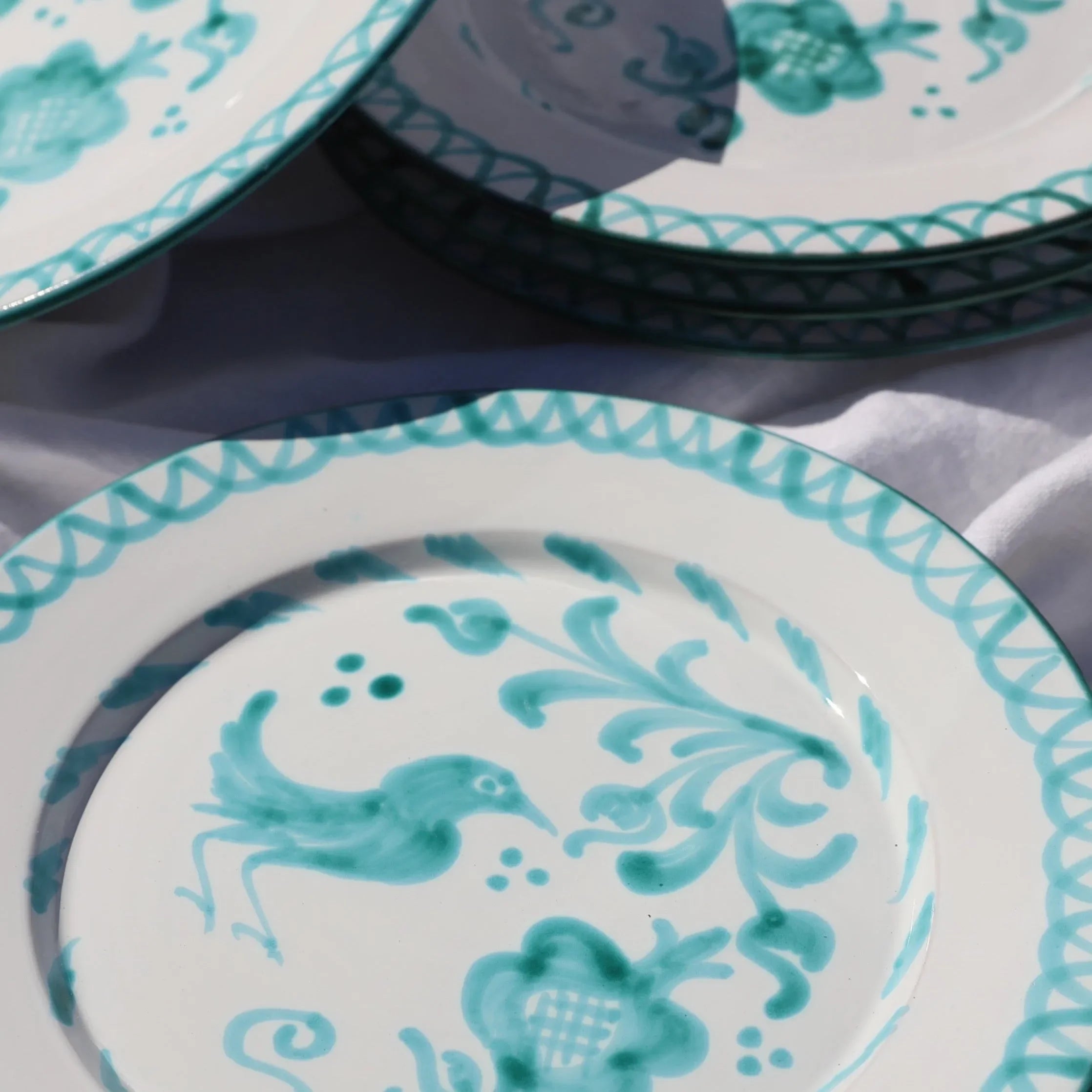 Dinner plate with hand painted designs - The Mayfair Hall