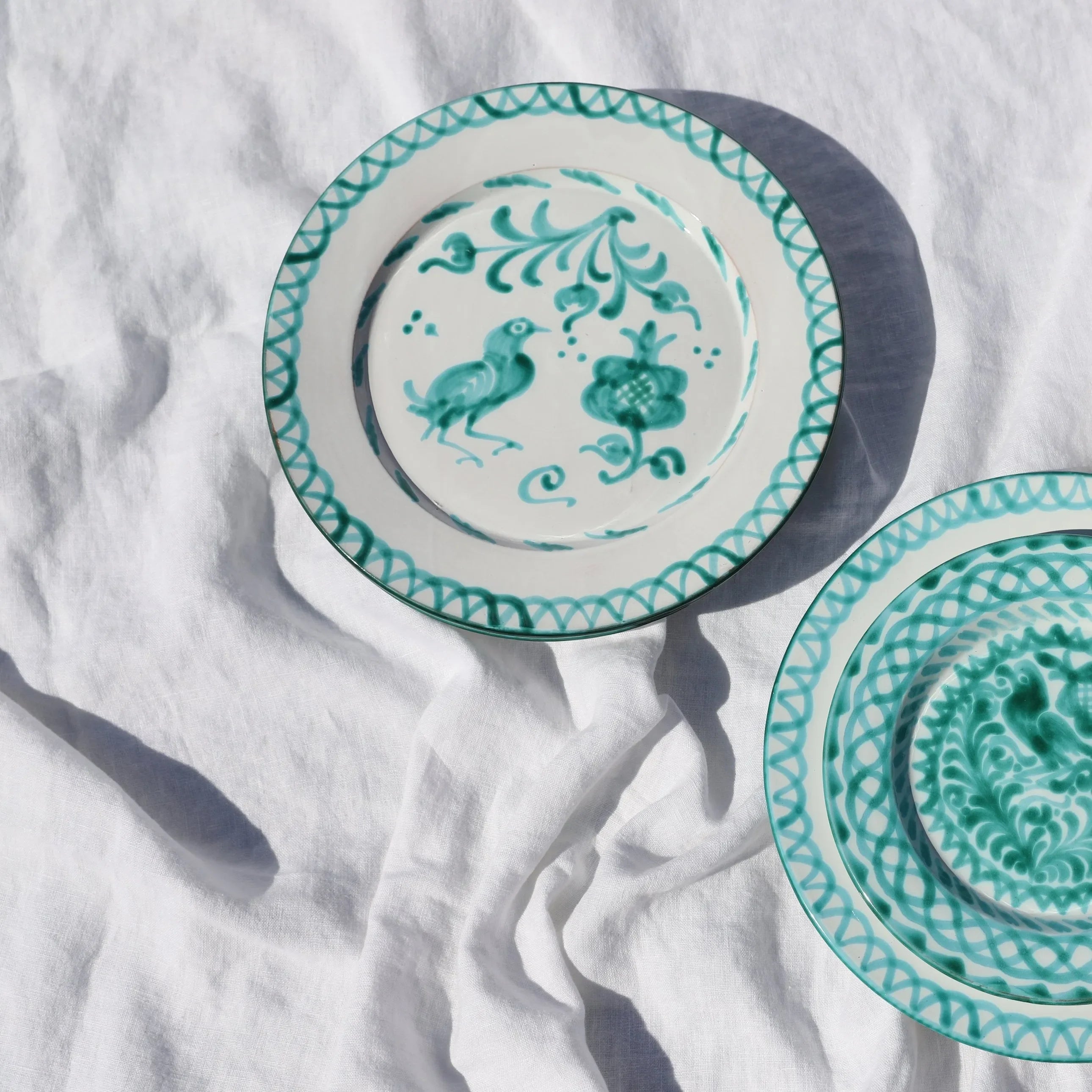 Dinner plate with hand painted designs - The Mayfair Hall