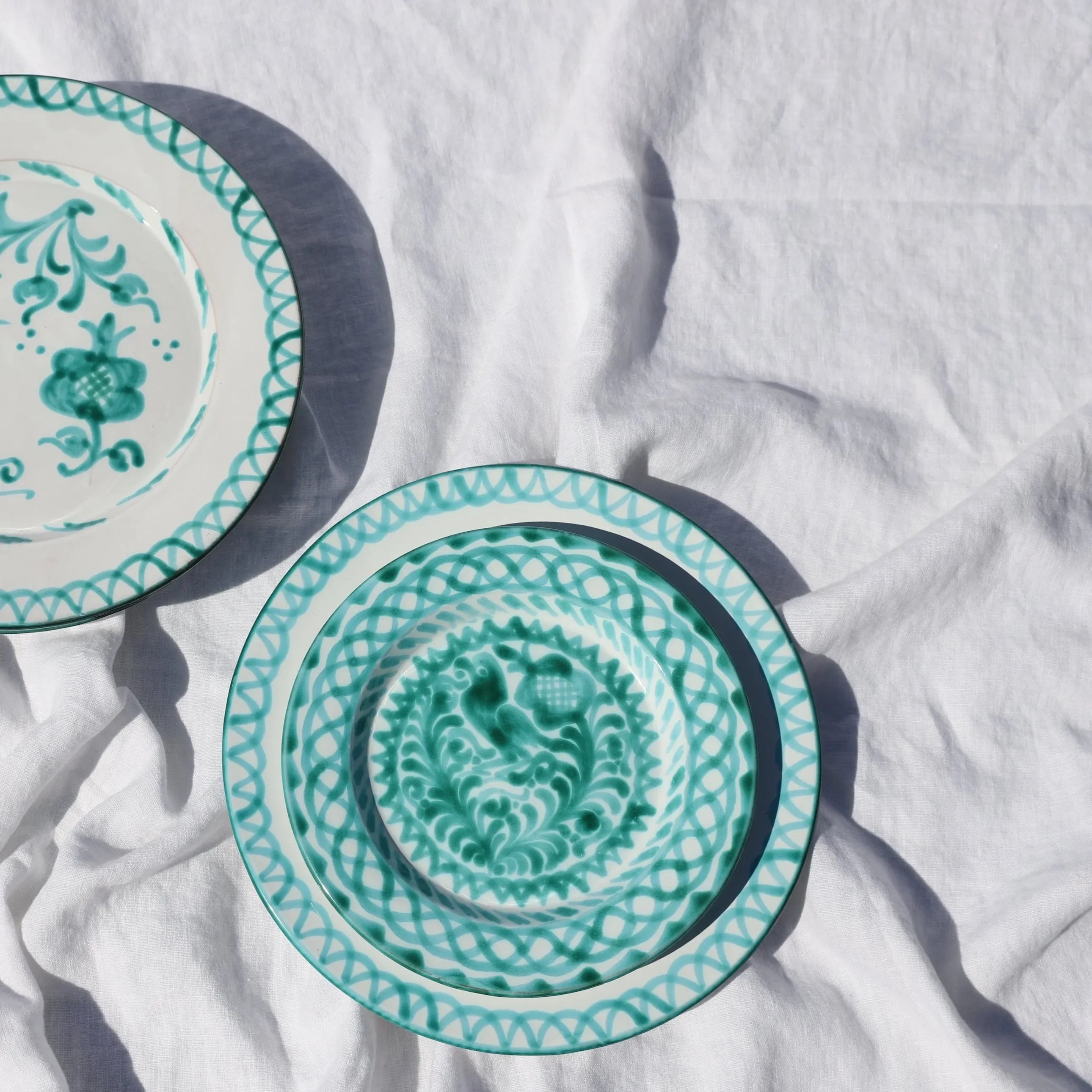 Salad plate with hand painted designs - The Mayfair Hall