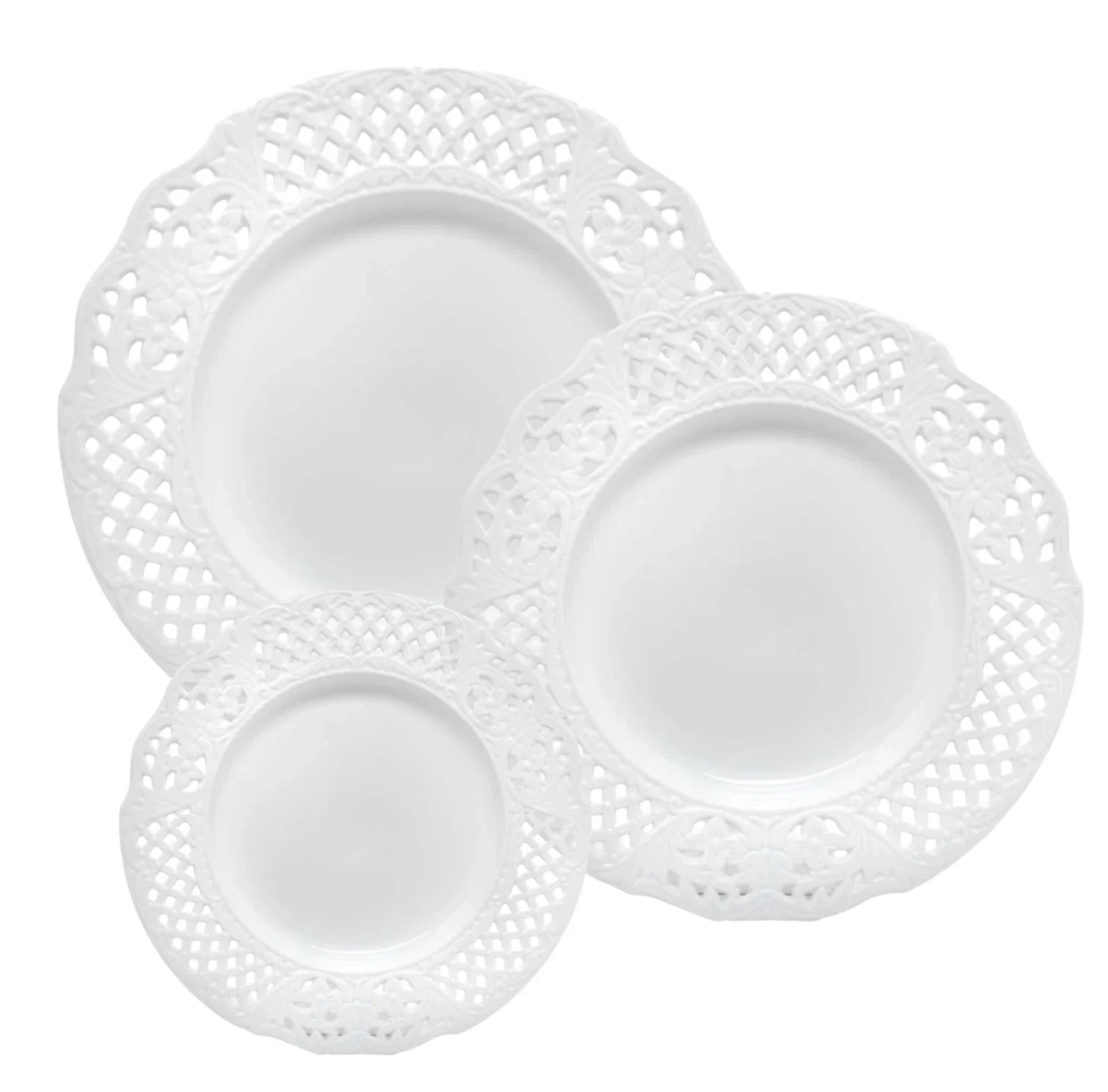 White Pierced Floral Dinnerware