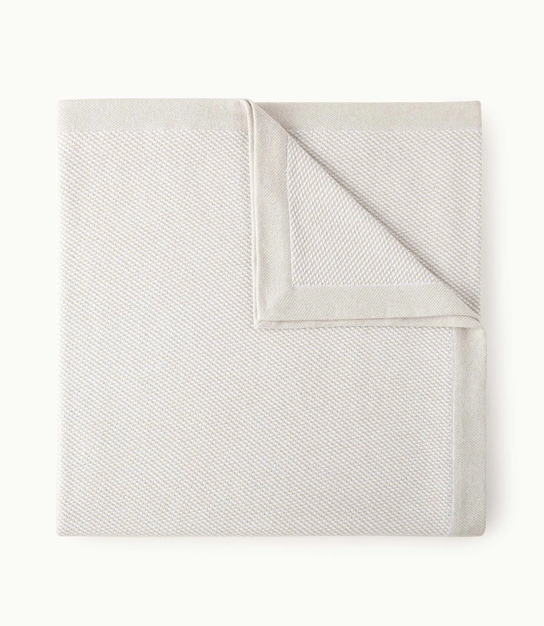 Portico Off-White Woven Cotton Linen Blanket
