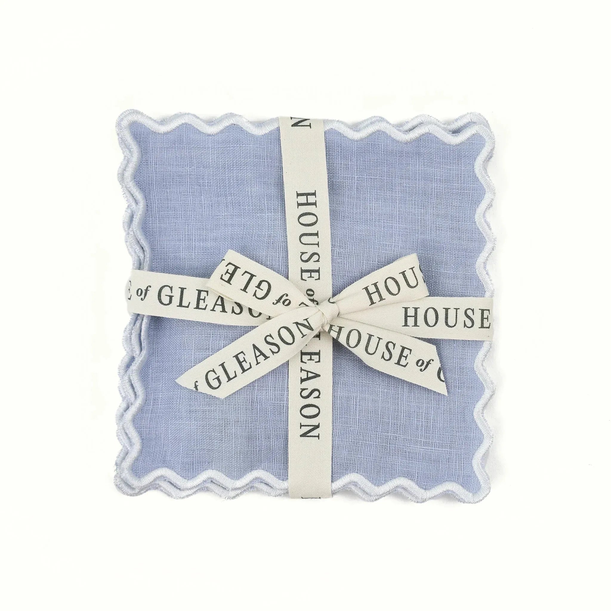 The Vivienne Square Cocktail Napkins - Powder Blue - The Mayfair Hall