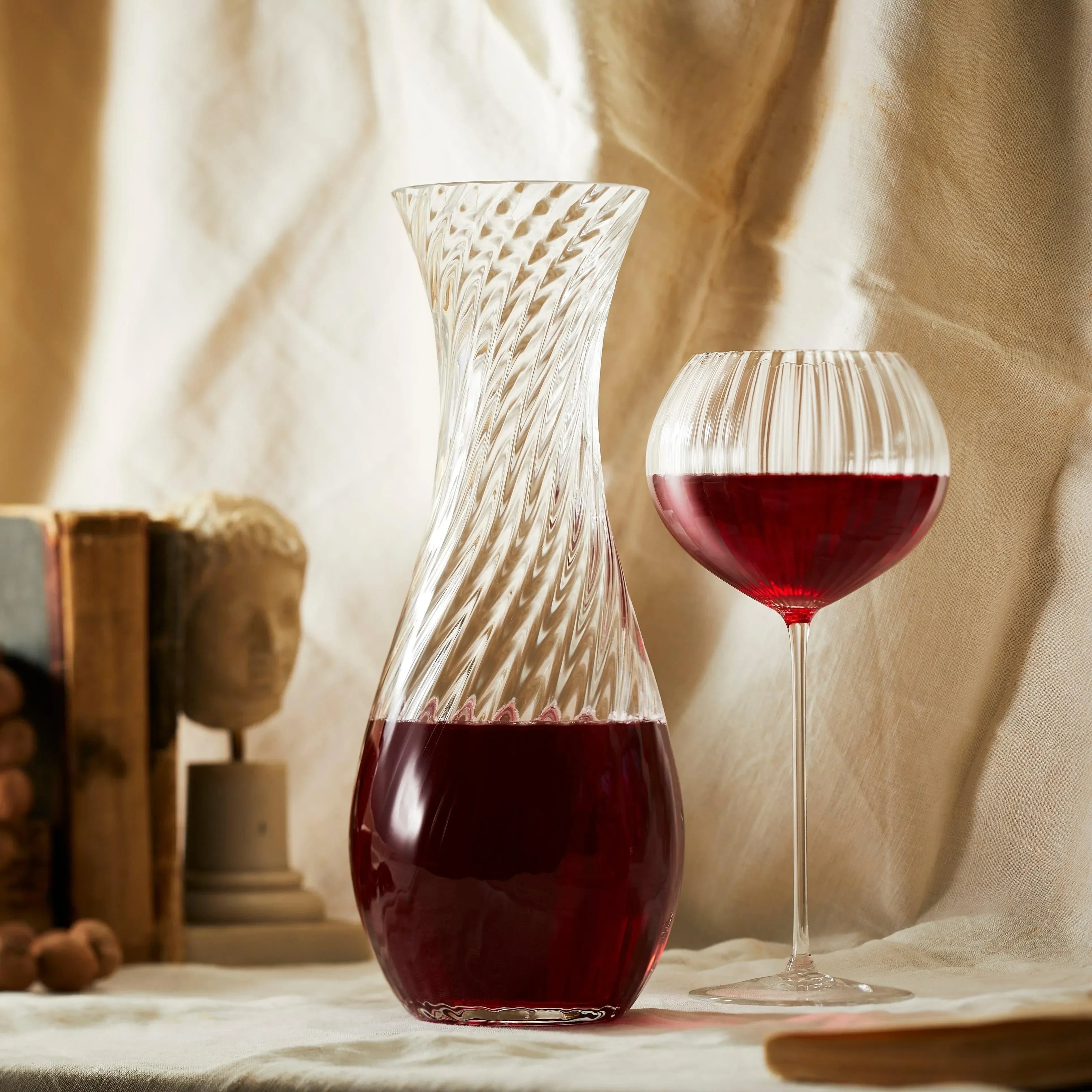 Quinn Carafe with Swirled Pattern 40 Oz. - The Mayfair Hall