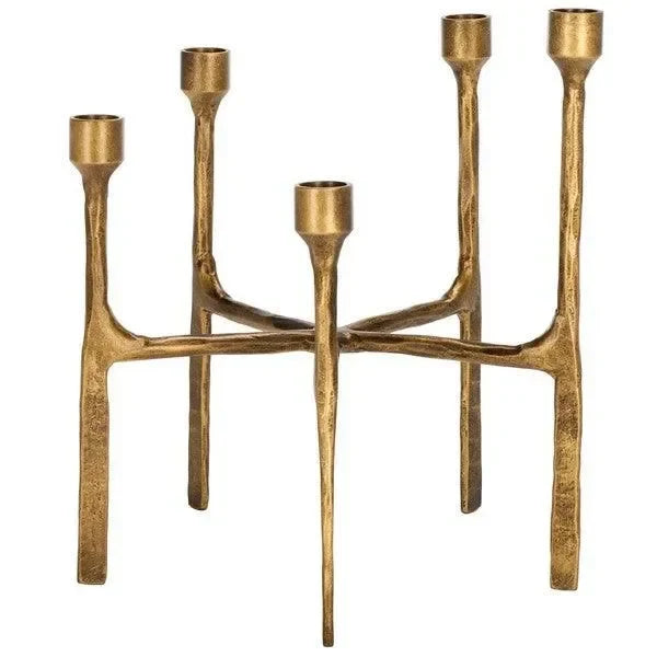 Quyn Metal Candleholder in Brass - The Mayfair Hall