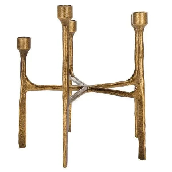 Quyn Metal Candleholder in Brass - The Mayfair Hall