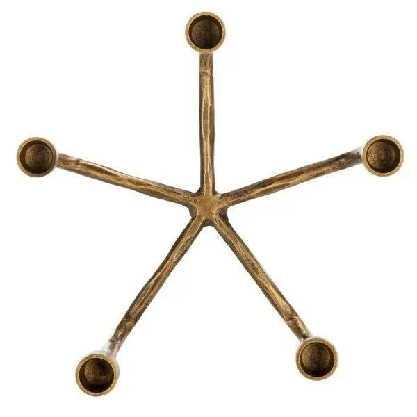 Quyn Metal Candleholder in Brass - The Mayfair Hall