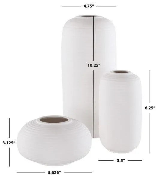 Sora Ceramic Vase in Ivory (Set of 3) - The Mayfair Hall