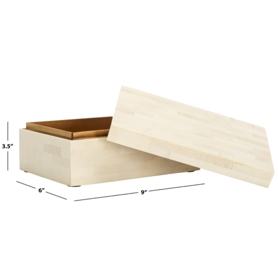 Sabi Decorative Box in Antique Ivory and Faux Bone (Set of 2)