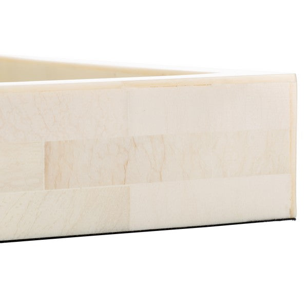 Sabi Rectangle Tray in Antique Ivory and Faux Bone