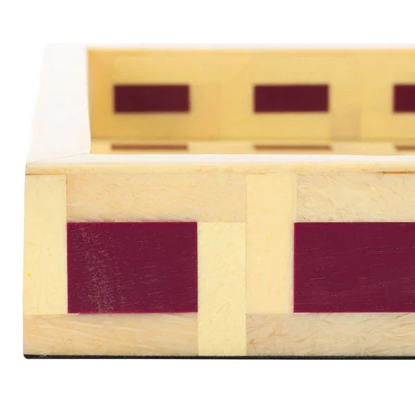 Sati Resin Tray in Yellow and Burgundy