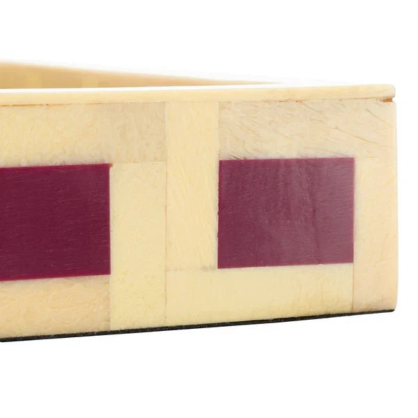 Sati Resin Tray in Yellow and Burgundy