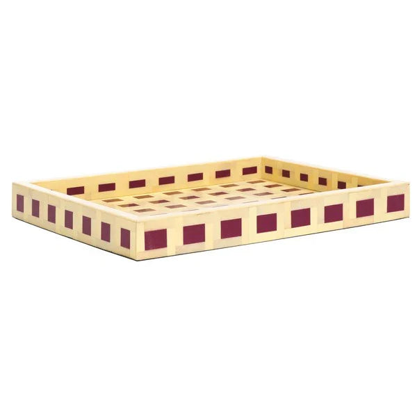 Sati Resin Tray in Yellow and Burgundy