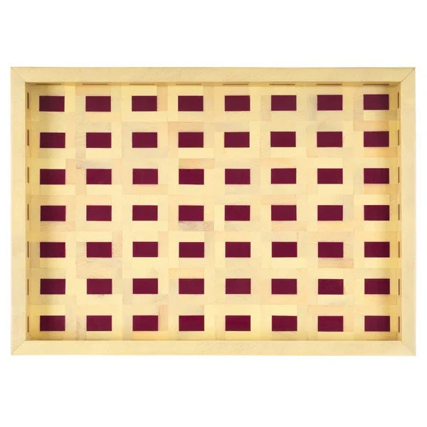 Sati Resin Tray in Yellow and Burgundy