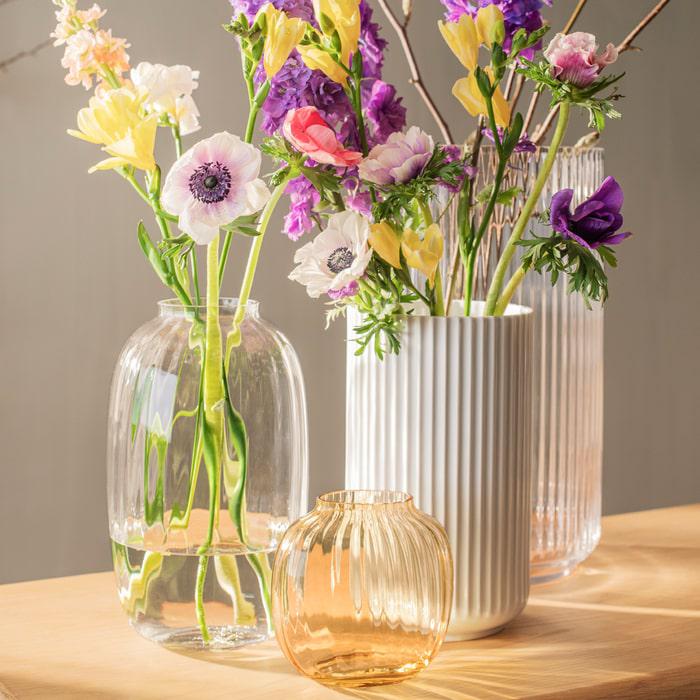 Holmegaard Primula Oval Vase, Amber, H: 4.9"