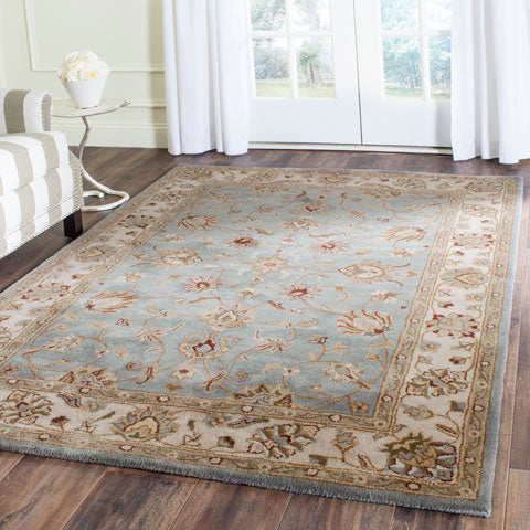 Royalty Wool Rug in Blue and Beige