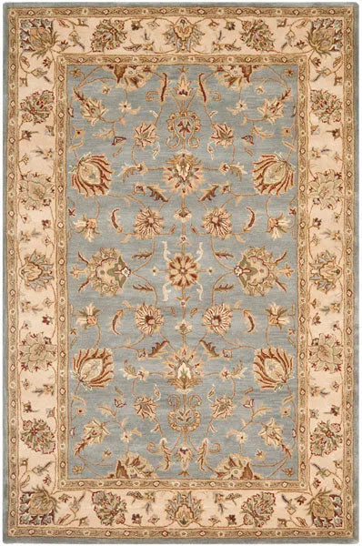 Royalty Wool Rug in Blue and Beige - The Mayfair Hall