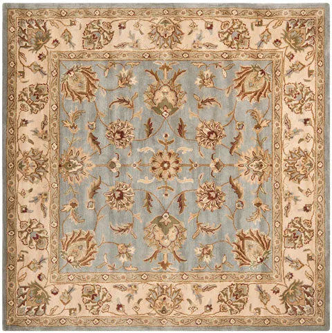 Royalty Wool Rug in Blue and Beige - The Mayfair Hall