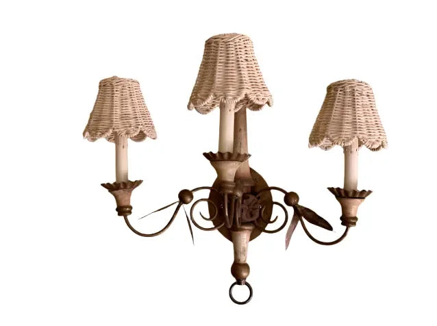 Sconce Rattan Lampshades (Scalloped in Ivory) - The Mayfair Hall