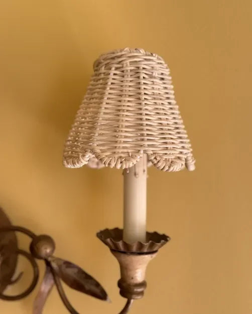 Sconce Rattan Lampshades (Scalloped in Ivory) - The Mayfair Hall