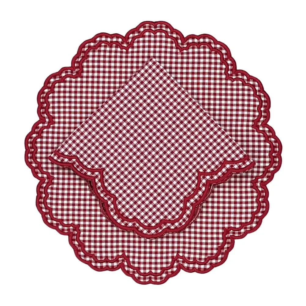 Bettina Placemat - Red Gingham (Set of 4) - The Mayfair Hall