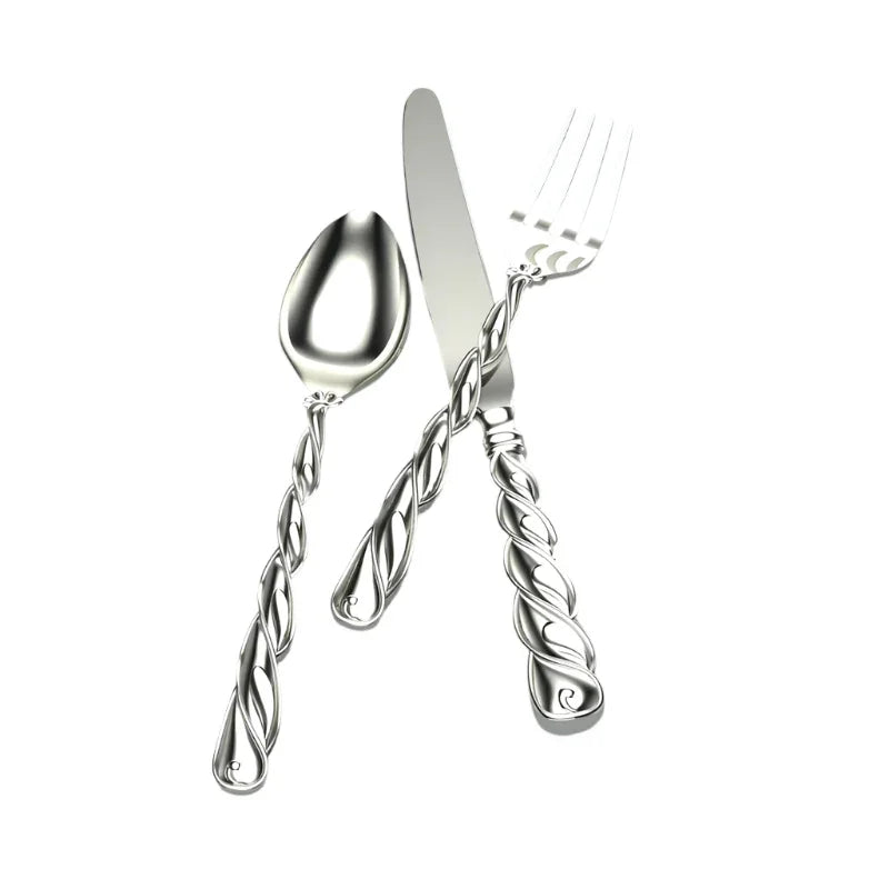Remolino 3-piece Sterling Silver Flatware Set by Krysaliis - The Mayfair Hall