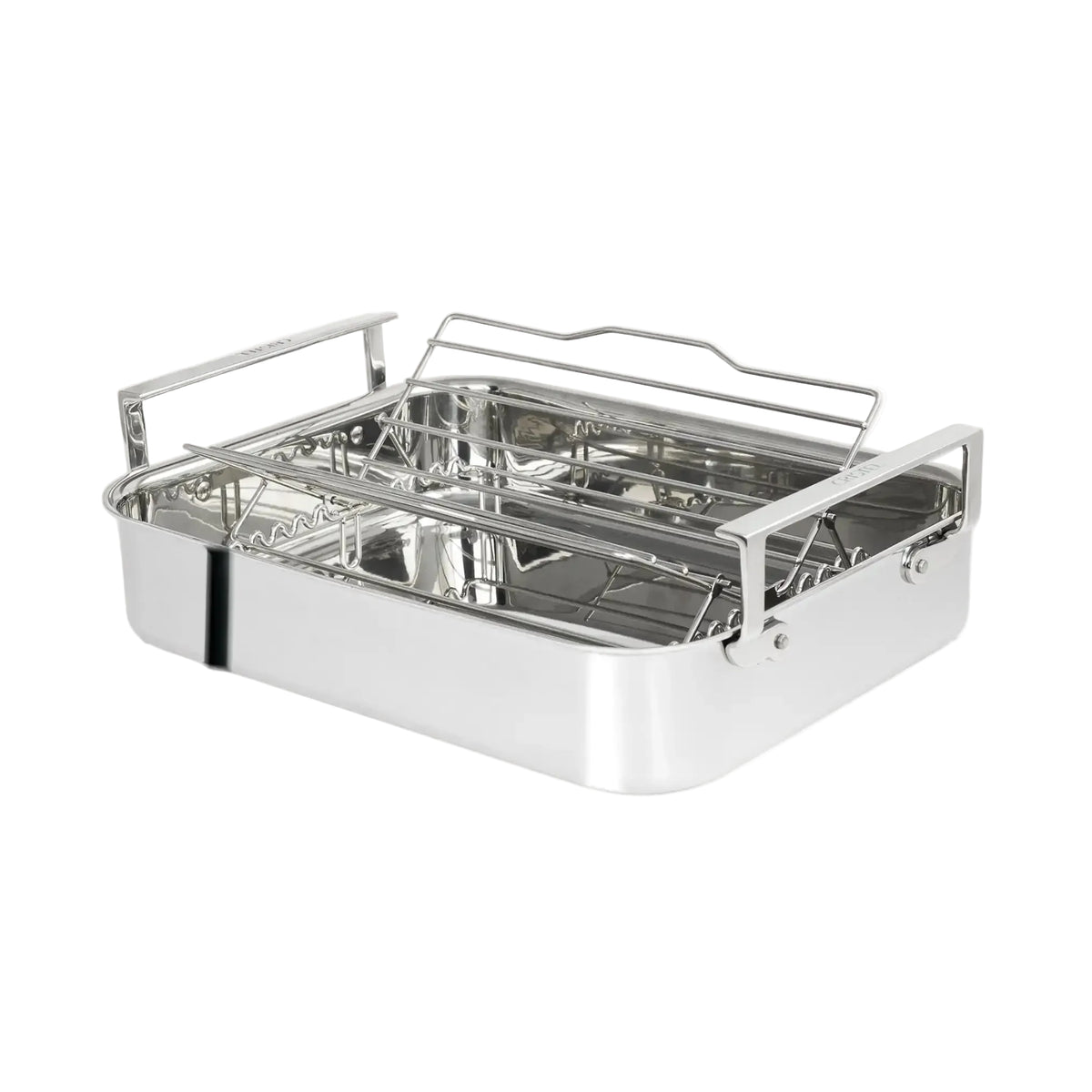 3-Ply Stainless Steel Roasting Pan with Rack by Cristel