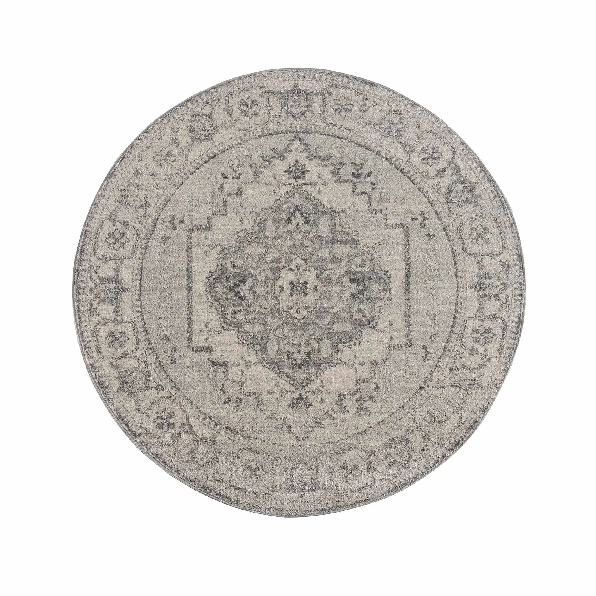 Ivory & Gray Medallion Rug TGS2315 - Limited Edition - The Mayfair Hall