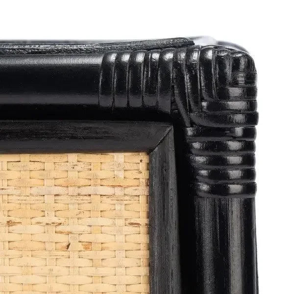 Roya Rattan Nightstand in Black and Natural - The Mayfair Hall