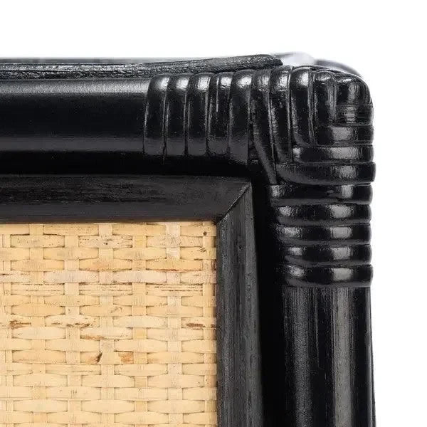 Roya Rattan Nightstand in Black and Natural - The Mayfair Hall